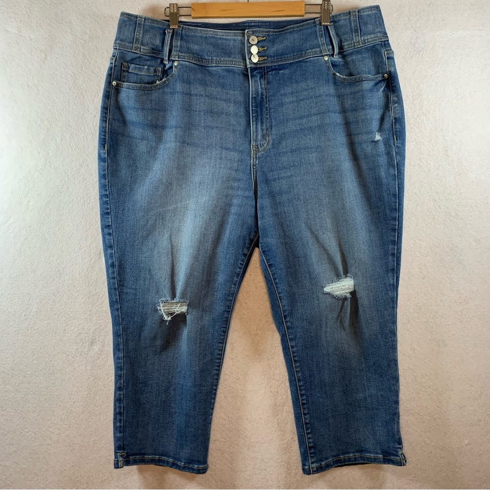 Lane Bryant‎ Sz 24 Ultra High Rise Straight Capri Denim